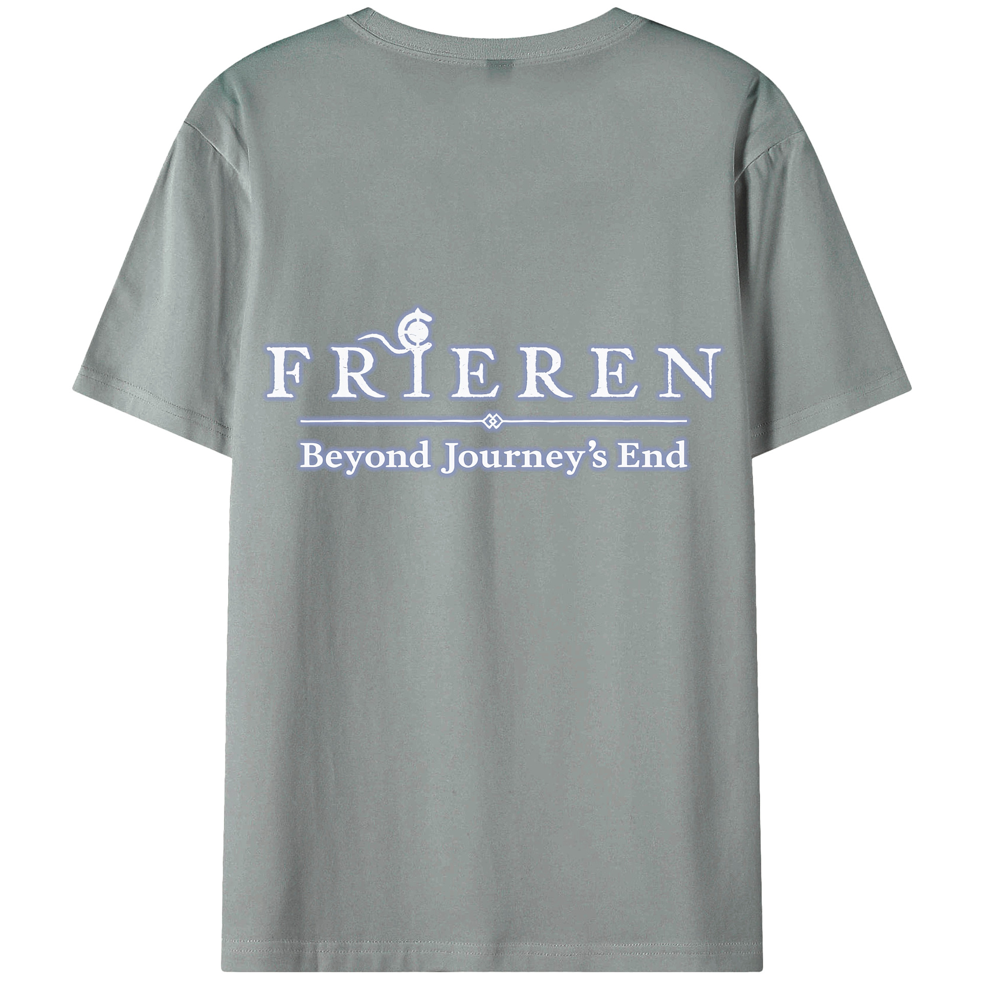 （画像用） 葬送のフリーレン Frieren 綿100％ メンズ半袖Tシャツ（バックプリント） 通気性